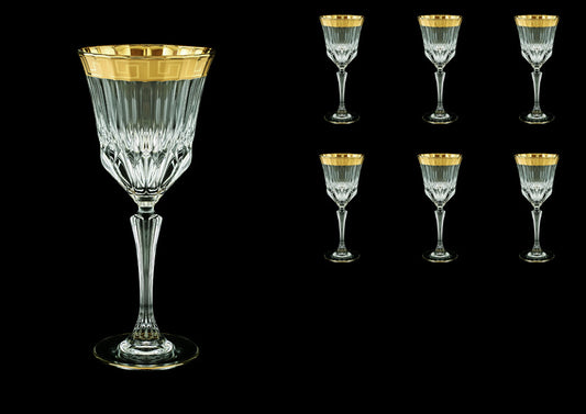 Crystal Wine Glasses In Antique Golden Classic Greek Key-6Pc. Set-150ml