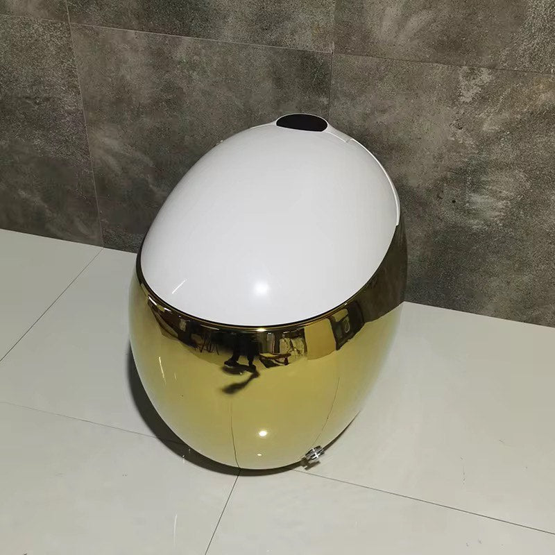Luxury Intelligent Toilet Seat Commode Gold Futuristic Design Gold Electroplated