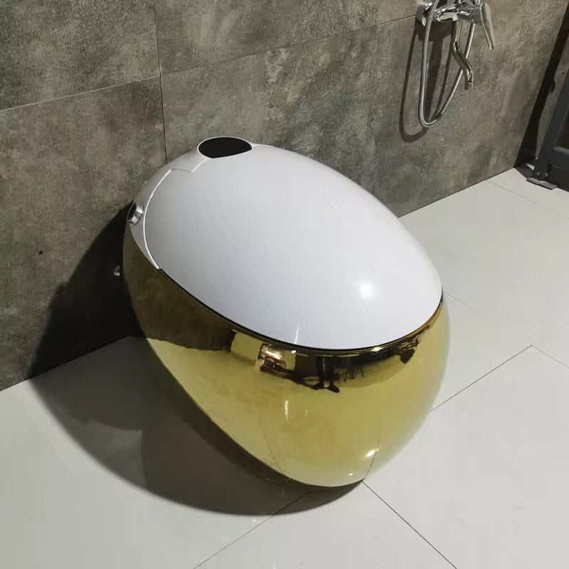 Luxury Intelligent Toilet Seat Commode Gold Futuristic Design Gold Electroplated