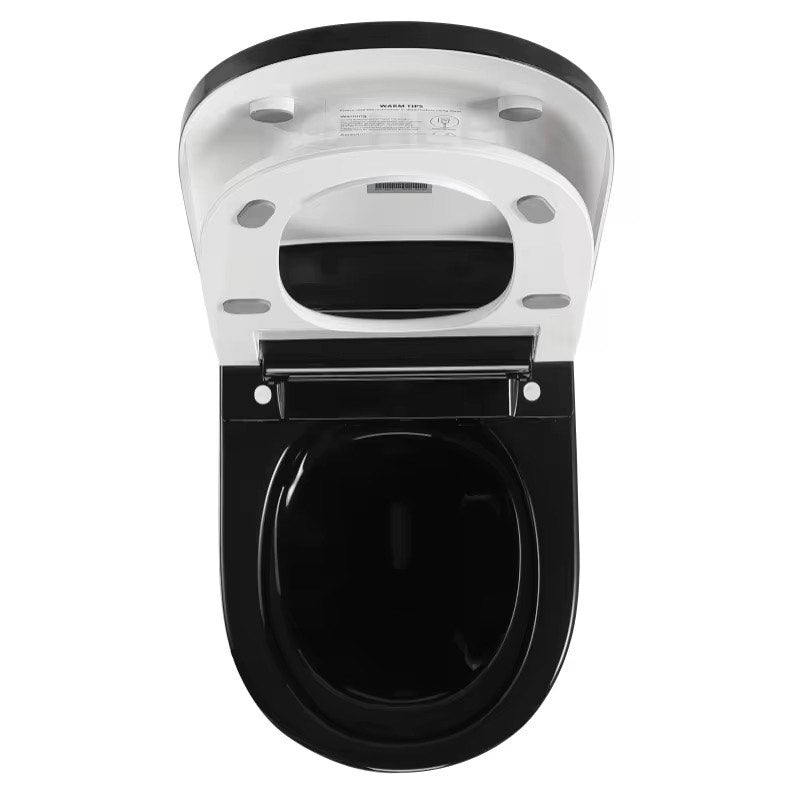 Luxury Modern Bathroom Intelligent Toilet Commode Greek Key Gold Black Wall Hanging