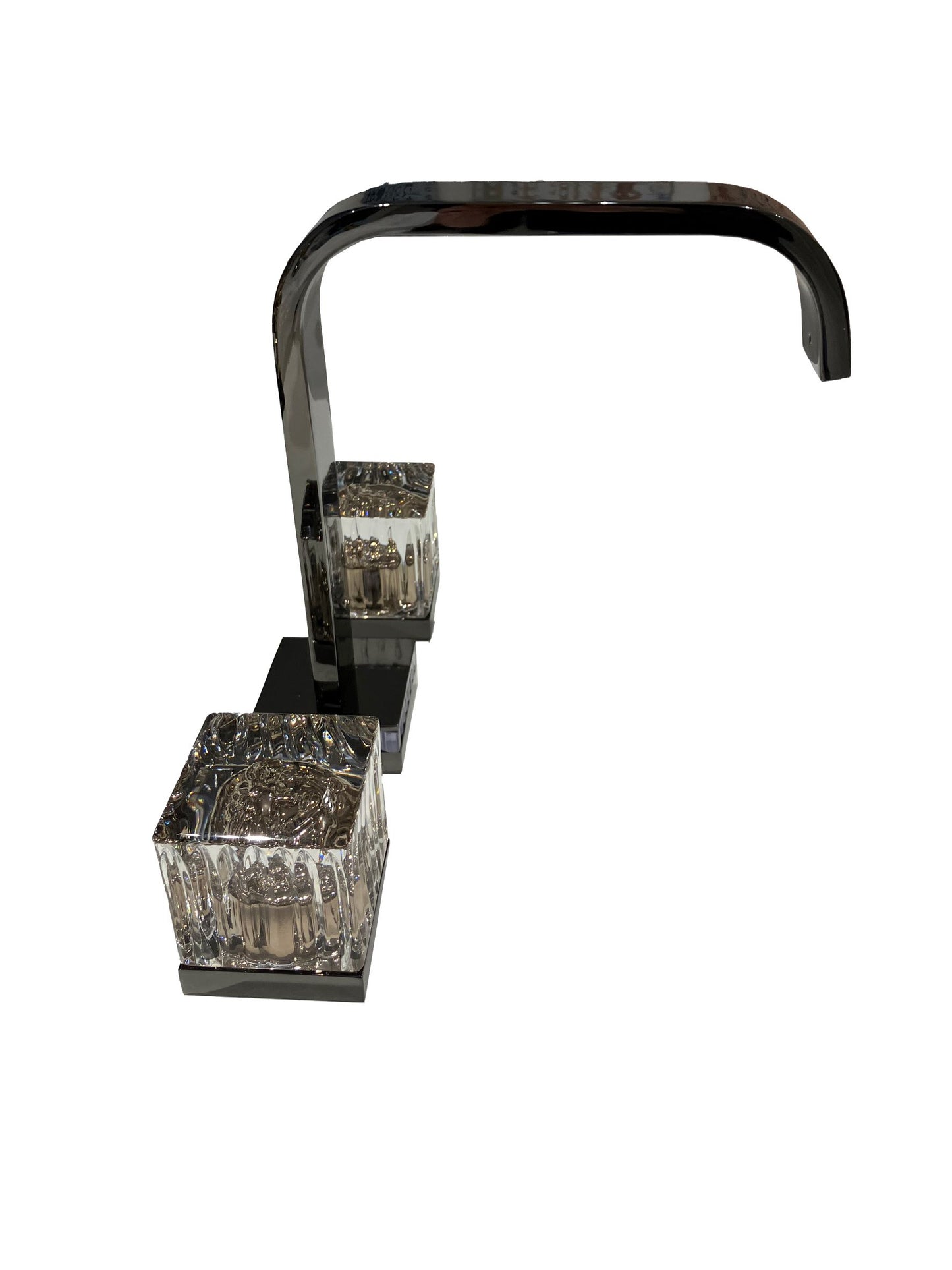 Versace 3-Hole Washbasin Set Square Glossy Black Nickel