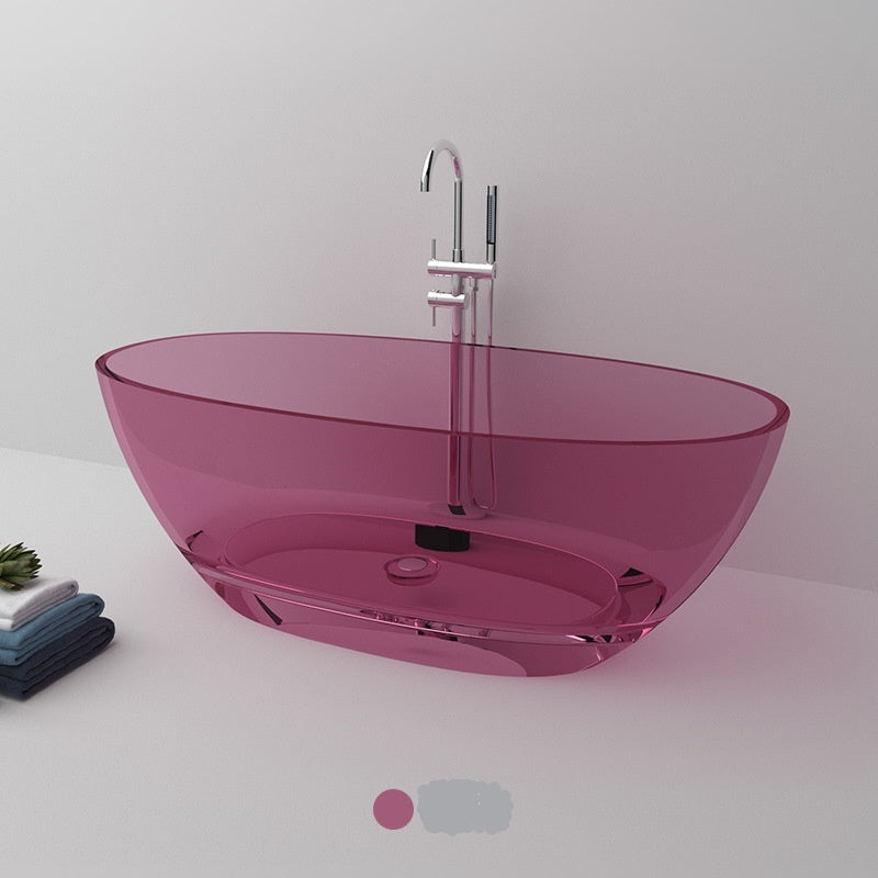 Free Standing Transparent Modern Style Bathtub