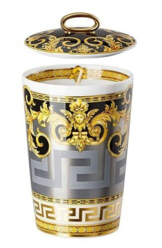Versace Prestige Gala Scented Table Candle Holder With Ring Handle Lid