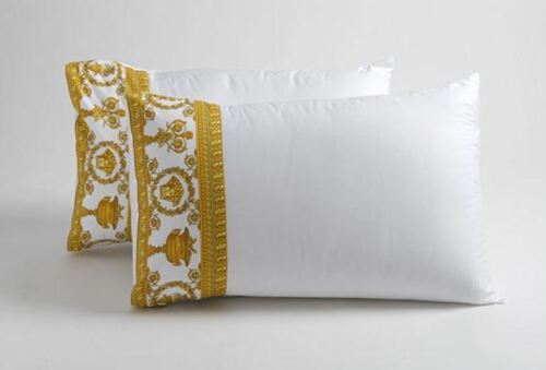 Versace I Love Baroque Medusa King Size Bed Sheet Set 4 pieces White