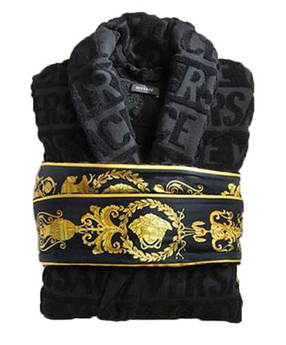 Versace Baroque & Robe Medusa Bathrobe - Black Gold