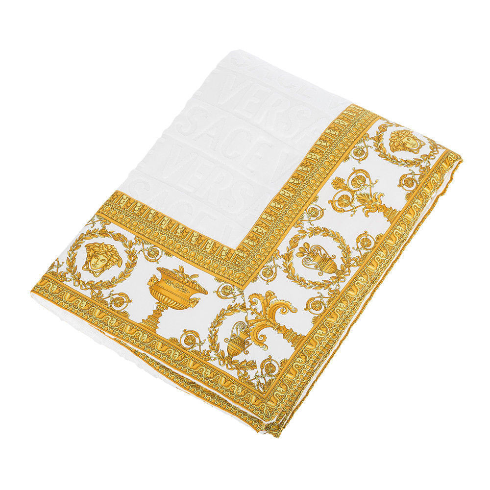 Versace Baroque Jacquard Medusa Beach/Bath Towel White - 195 cm x 145 cm