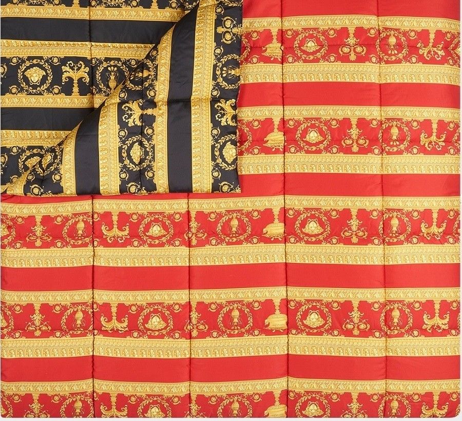 Versace Baroque Medusa Comforter Quilted - King Size -Red/Black