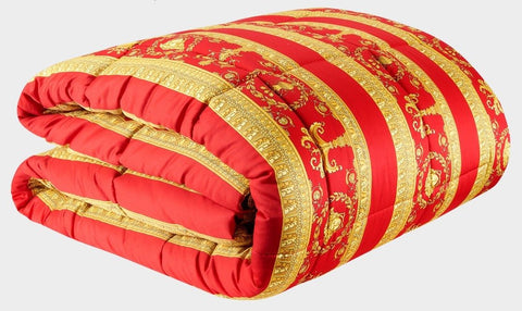 Versace Baroque Medusa Comforter Quilted - King Size -Red/Black