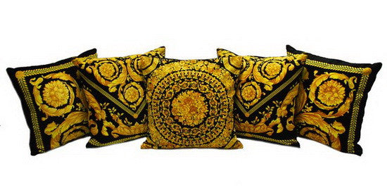 Versace Vanity Gold Barocco Custom-Made Pillow Covers 9-Piece Set