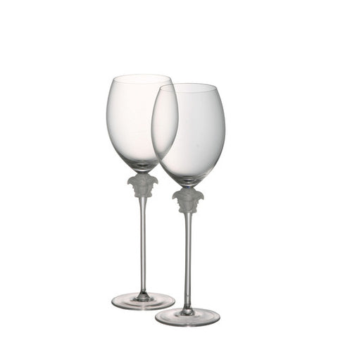 Versace Rosenthal Lumiere Red Wine Crystal Glasses Pair