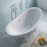 Free Standing Classic White Claw Footed Bathtub - Gold Or Silver Claw Foot