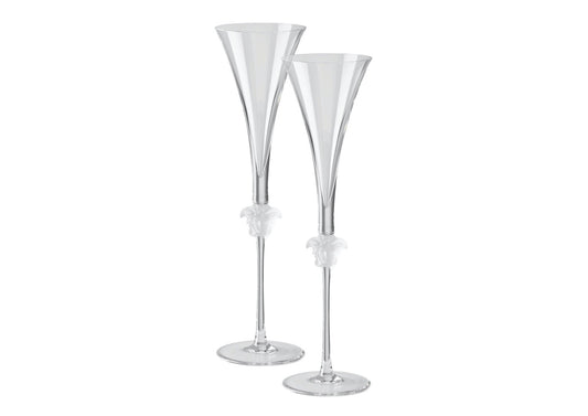 On Sale - Versace Medusa Lumiere Crystal Champagne Flute Pair