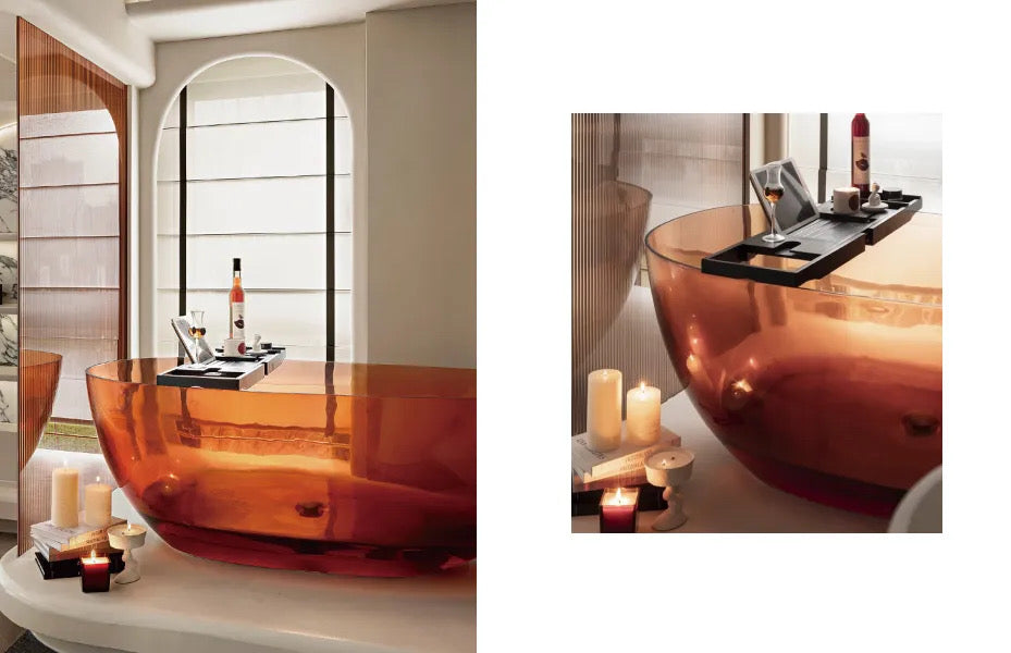 Free Standing Clear Transparent Modern Style Bathtub