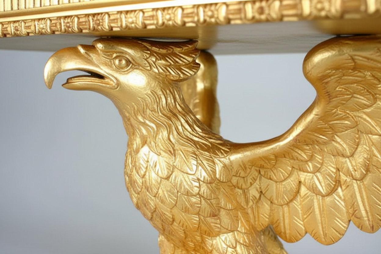 Luxury Gold Eagle Console Table — Eagle Head & Wing Detail Right