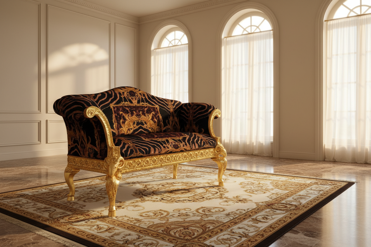 Love Seat Brown Zahara - Side View