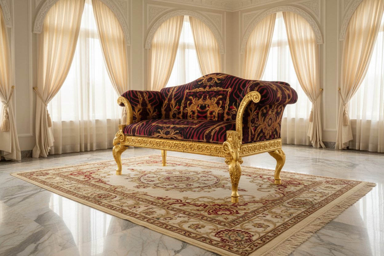 Love Seat Red Zahara - Side View