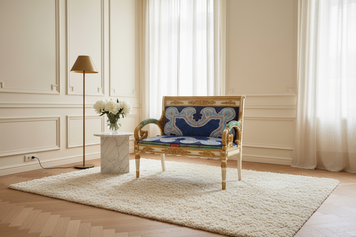 Vanitas Blue Medusa Loveseat — Calm Luxury Lifestyle