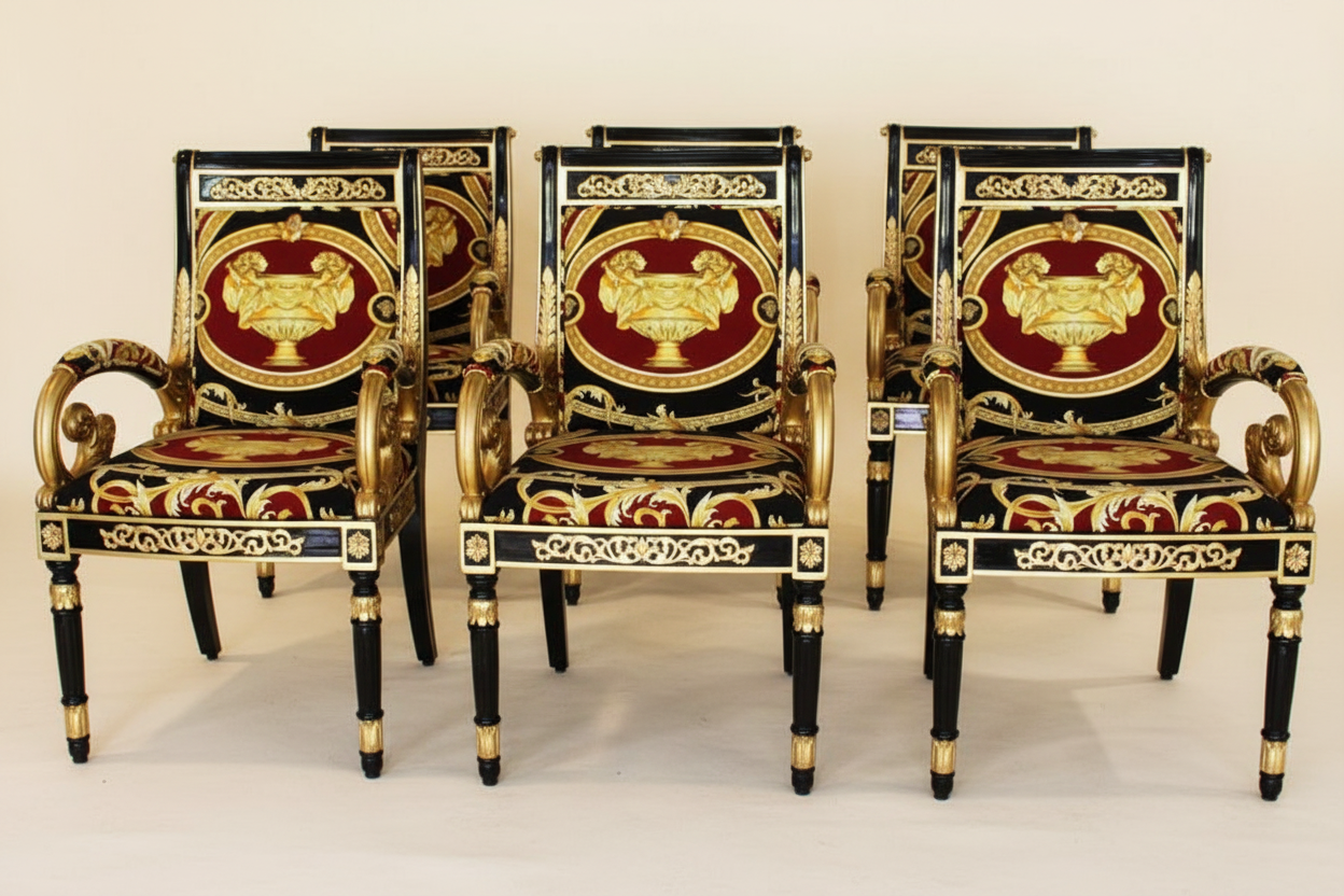 Vanitas Dining Armchairs — Enhanced Front View No Pillows