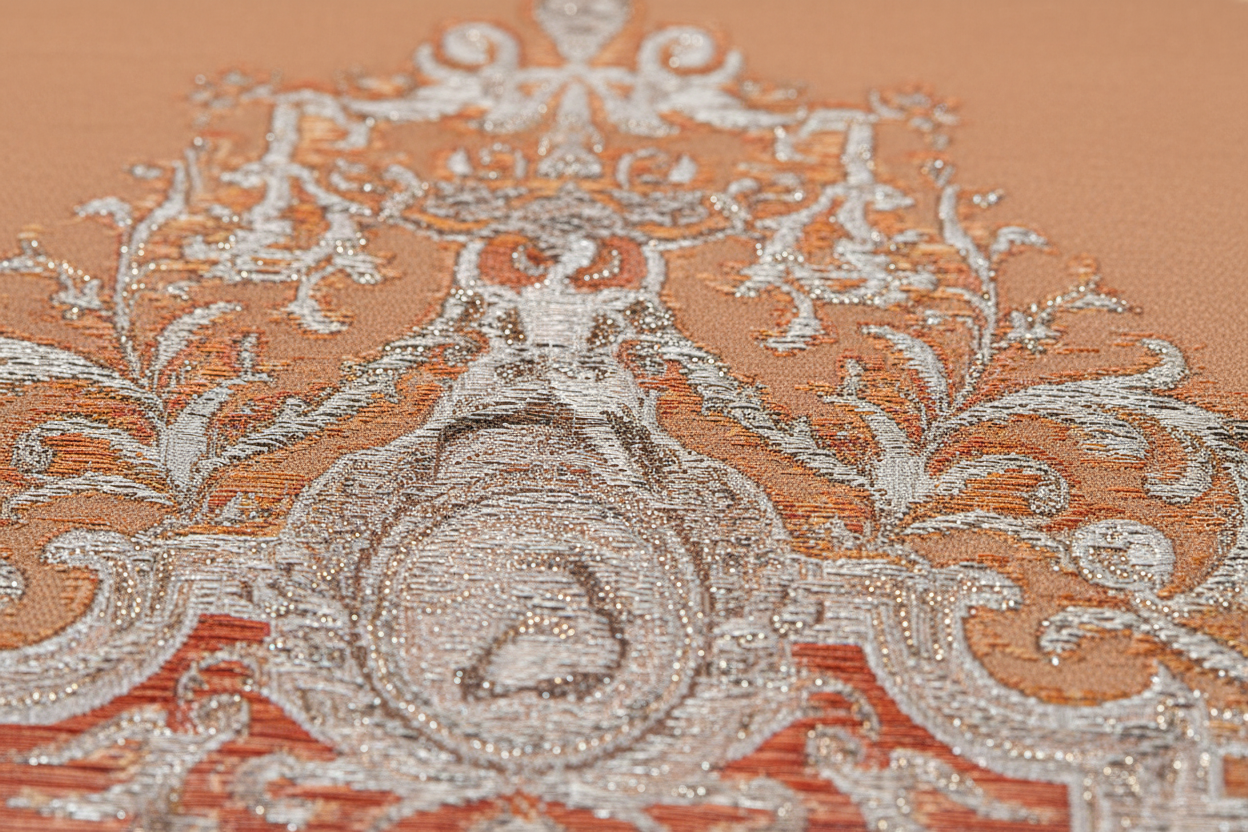 Vanitas Loveseat — Versace Le Grand Orange Fabric Detail