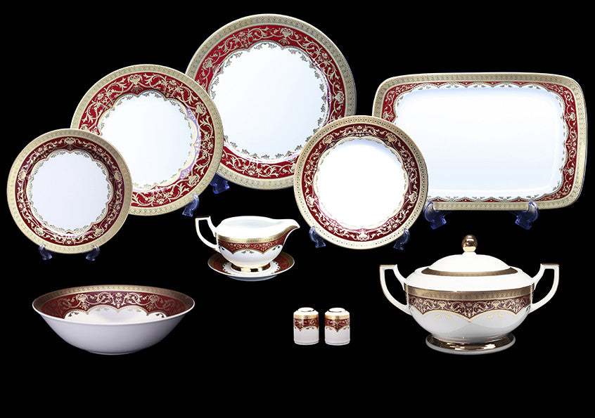 Porcelain Dinnerware In Empire White Gold 26-Piece Set