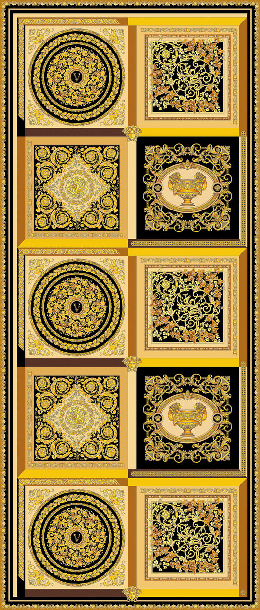 Wall Tiles-Maximvs Foulard Bianco/ Nero/Oro Lux