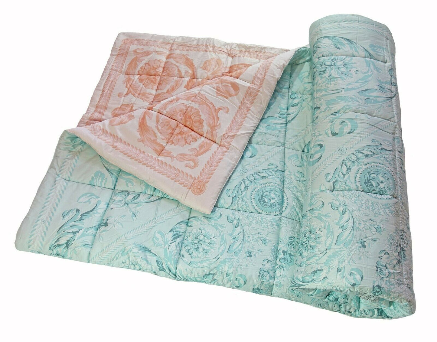 Atelier Versace Baroque Vanity Comforter - King Size - Rose Turquoise