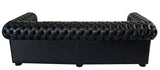 Sofa 3-Seater Sofa In Black Genuine Leather