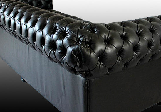 Sofa 3-Seater Sofa In Black Genuine Leather