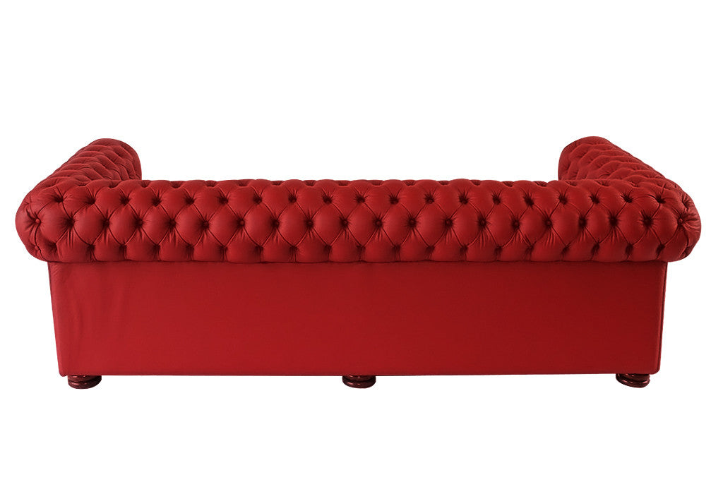 Sofa 3-Seater in Red Genuine Leather