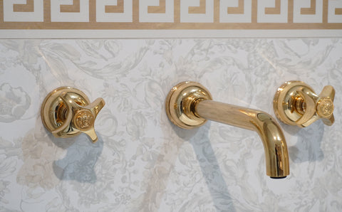 Versace  3-Hole Washbasin Wall Set Gold