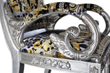PAIR Luxury Custom Luxury Armchair Covered In Versace Vanity Wild Crown Velvet Fabric-Same Pattern On Outer Back Seat