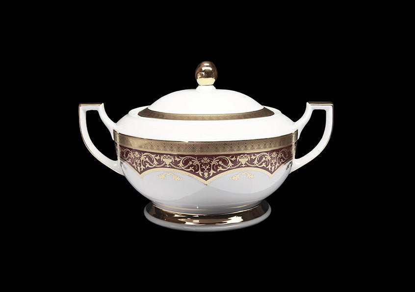 Porcelain Dinnerware In Empire Red Gold 26-Piece Set