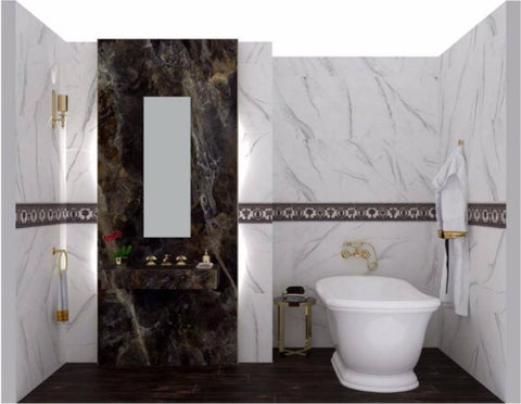 Bathroom Tiles - Versace Tiles & Sink - Project Fascia Lux