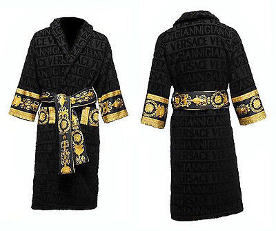 Versace Baroque & Robe Medusa Bathrobe - Black Gold