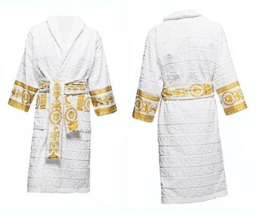 Versace Baroque & Robe Medusa Bathrobe - White Gold - Large