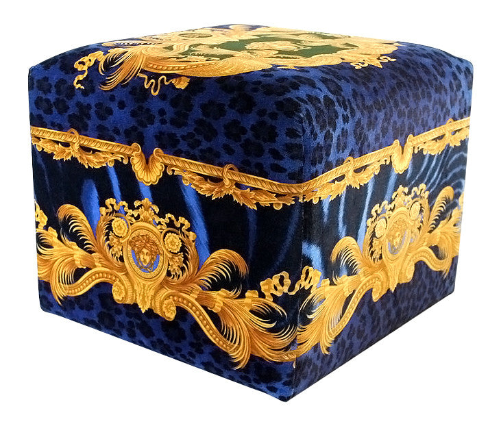 Ottoman Custom-Made Covered in Versace Velvet Fabric