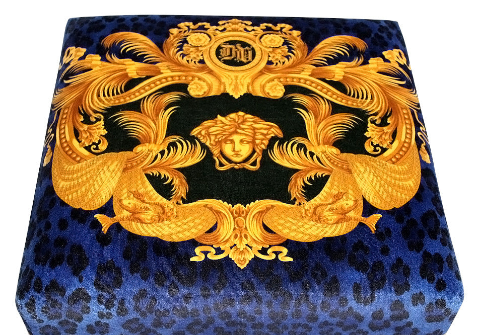 Ottoman Custom-Made Covered in Versace Velvet Fabric