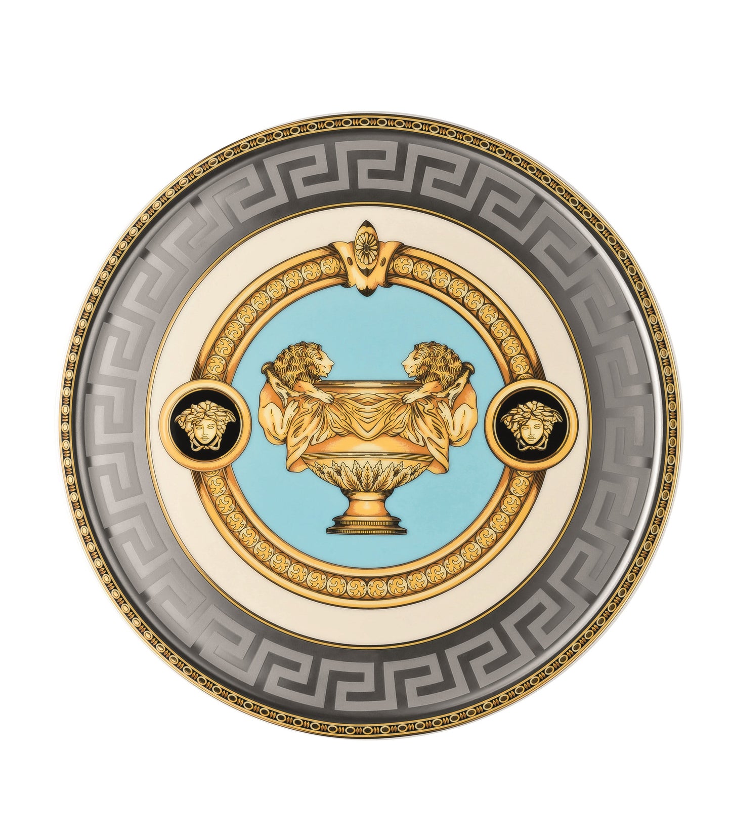 Versace Rosenthal Prestige Gala Le Bleu Platter On Foot 21cm