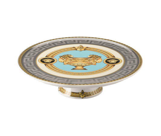 Versace Rosenthal Prestige Gala Le Bleu Platter On Foot 21cm