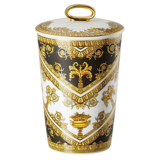 Versace I Love Baroque Scented Table Candle Holder With A Ring Handle Lid