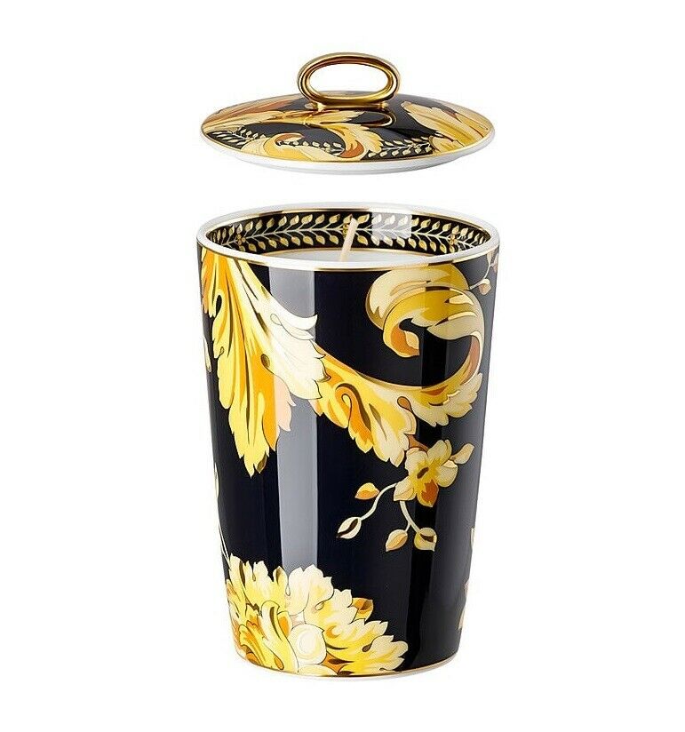 Versace Vanity Scented Table Candle Holder With A Ring Handle Lid