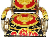 Armchairs Upholstered In Versace Red Double Lion Velvet Fabric