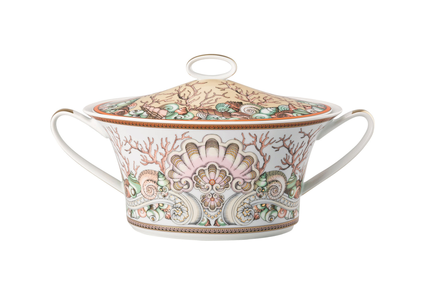 Versace Rosenthal Les Étoiles De La Mer Covered Vegetable Bowl