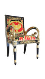 Armchairs Upholstered In Versace Red Double Lion Velvet Fabric