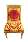 Side Chair Custom Vanitas Chair in Versace Barocco Leopard Red Velvet Fabric-Same Pattern on Outer Back Seat
