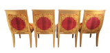 Side Chair Custom Vanitas Chair in Versace Barocco Leopard Red Velvet Fabric-Same Pattern on Outer Back Seat