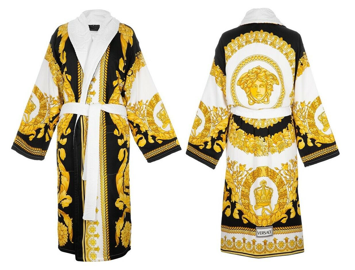 Versace Crete de Fleur Medusa Crown Bathrobe