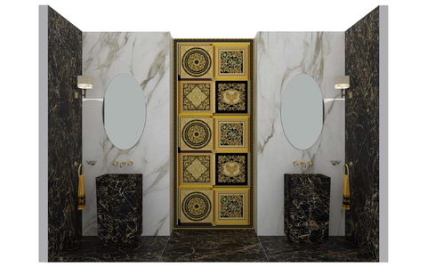 Bathroom Tiles - Versace Bathroom Tiles & Sink - Project Foulard