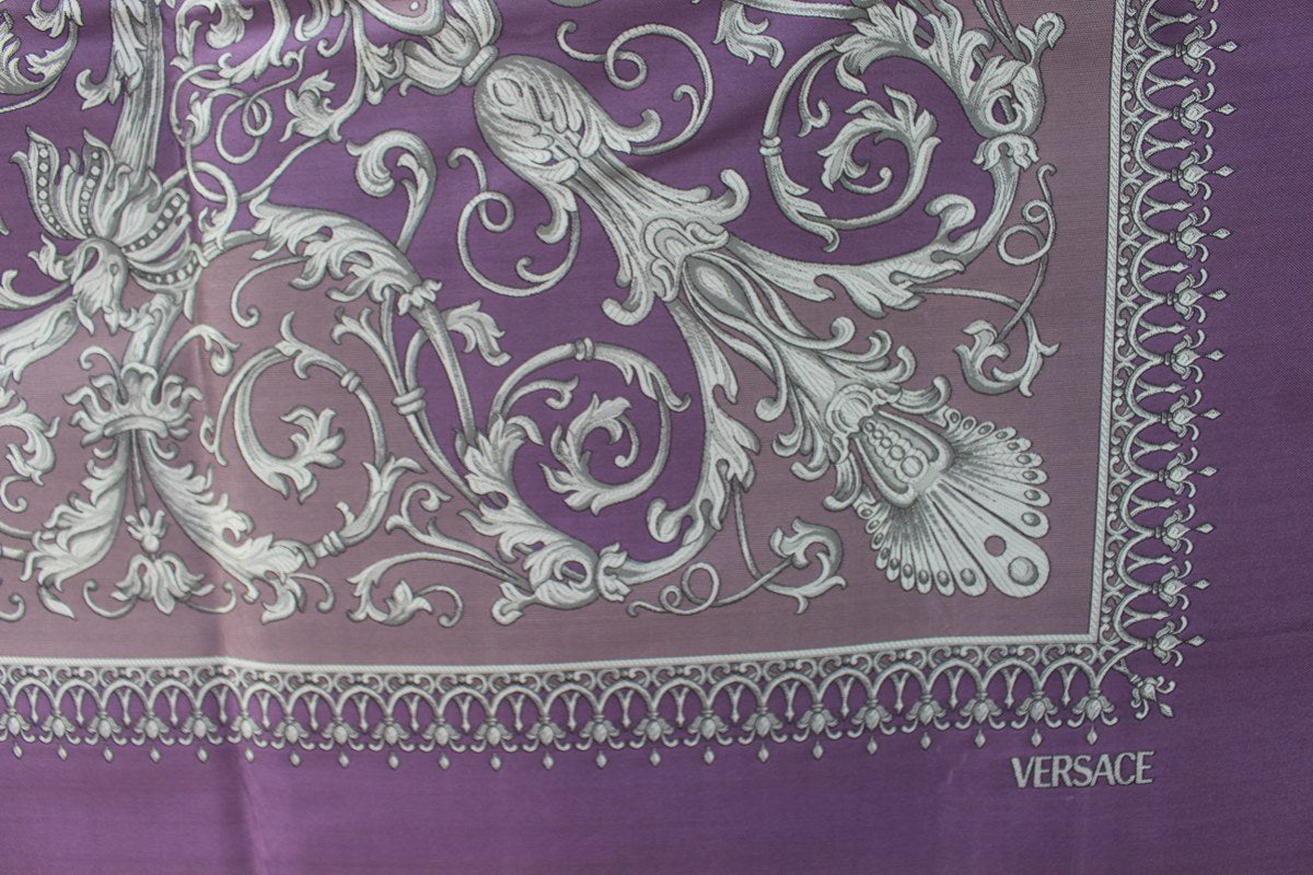 Sofa Custom Vanitas Loveseat In Versace Violet Baroque Fabric