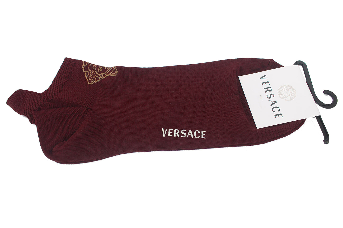 VERSACE MEDUSA ANKLE SOCKS 10" - 5 PAIRS SET -DARK BLUE, BLACK, MAROON